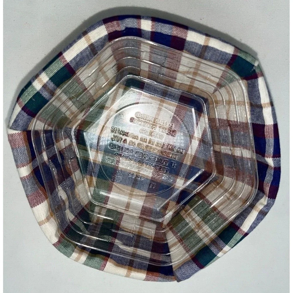 Longaberger 2001 Hostess Sage Booking Basket W/Plaid Liner &  Protector